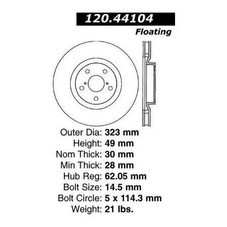Centric StopTech Premium Cryostop Rotor; Front Right, StopTech 120.44104CRY